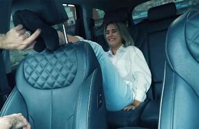 RussianFetish - First Time Light Tickling of Aziza's feet in the car + upper bod